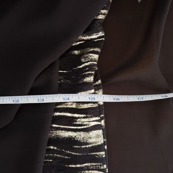 Frank Lyman Size 6 Small Black Grey Layered Asymmetrical Beaded Scoop Neck Top - Picture 8 of 11